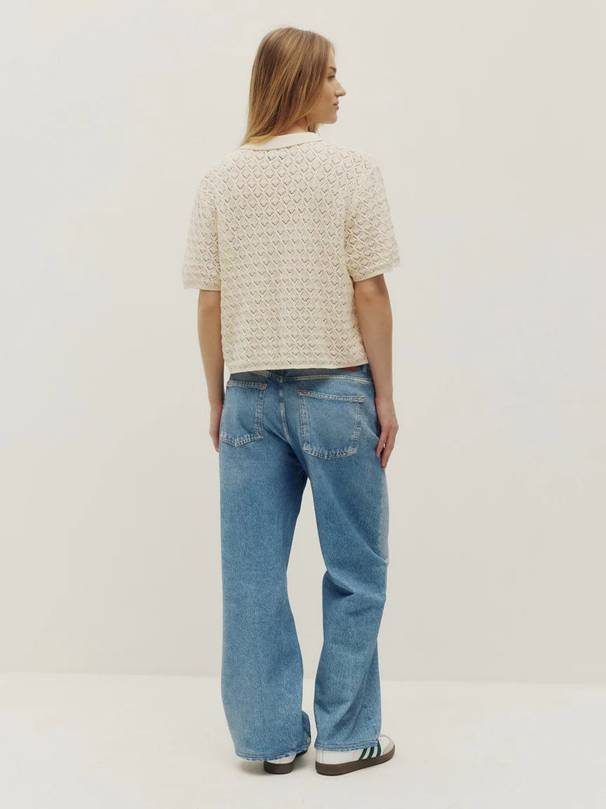 Monica Beach Crochet Shirt Cream Kuwalla Tee
