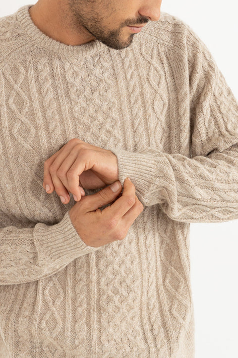 Pull Mohair Fishermans Knit Avoine Rhythm