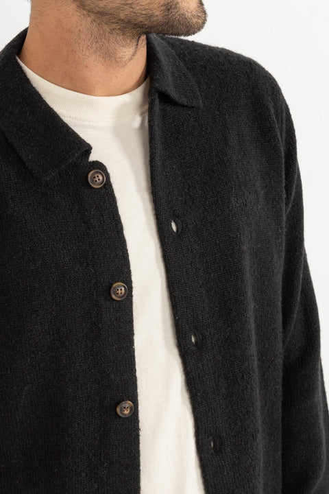 Pull Mohair Button Up Noir Rhythm