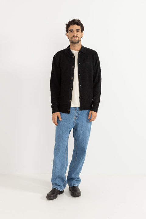 Pull Mohair Button Up Noir Rhythm