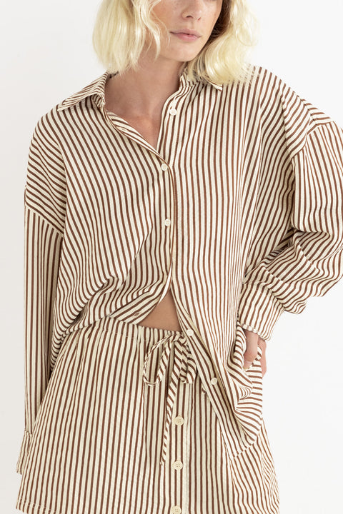 Chemise Cove Stripe Oversized Naturel Rhythm