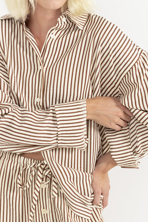 Chemise Cove Stripe Oversized Naturel Rhythm