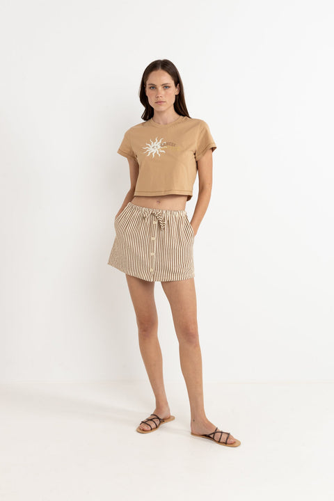 T-Shirt Follow The Sun Crop Sand Rhythm