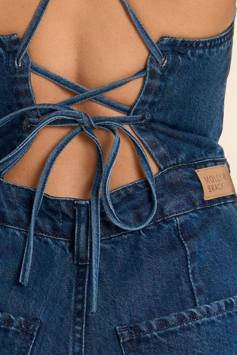 Jumpsuit Woven Bleu Molly Bracken