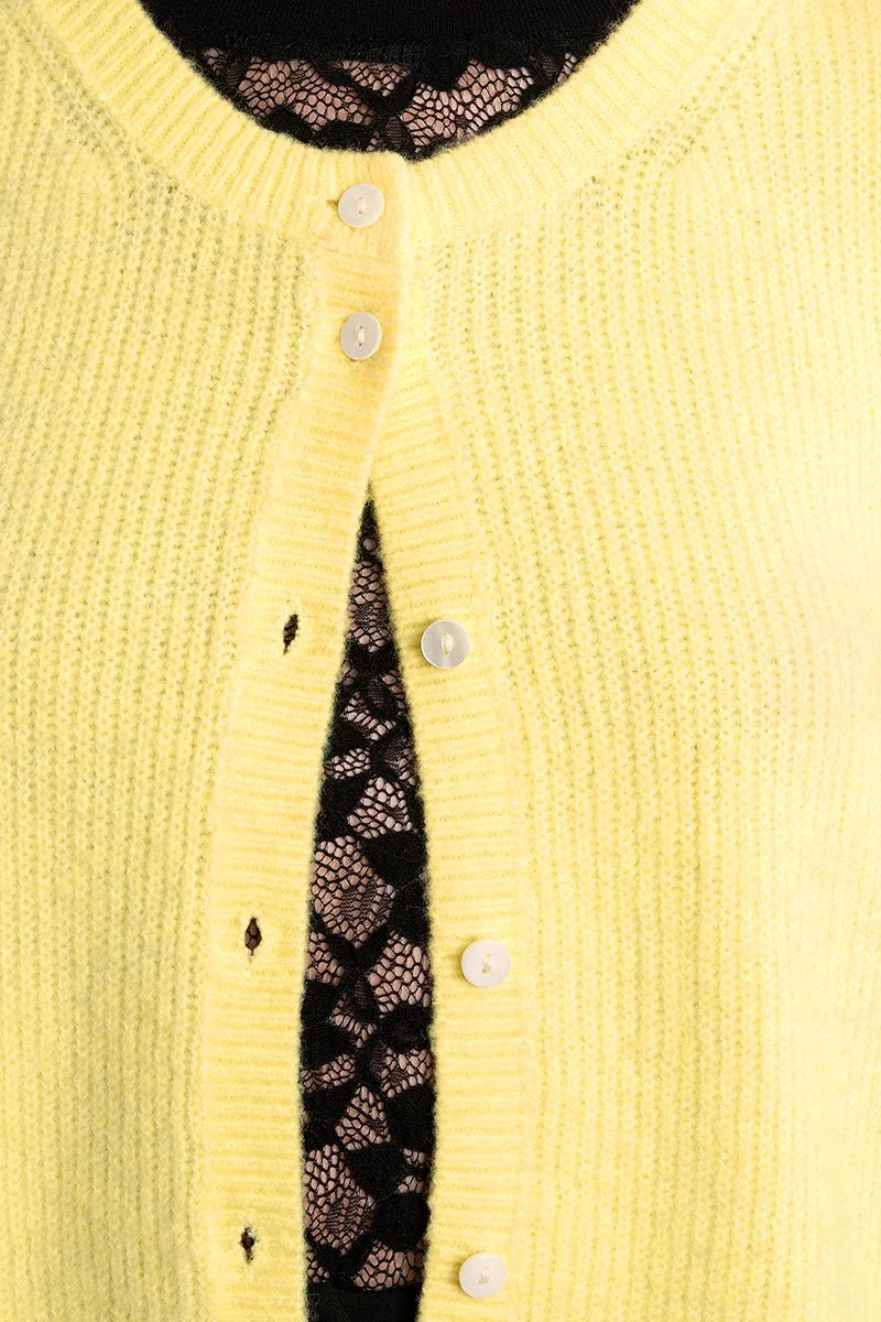 Lili Sidonio Yellow Sleeveless Knitted Cardigan