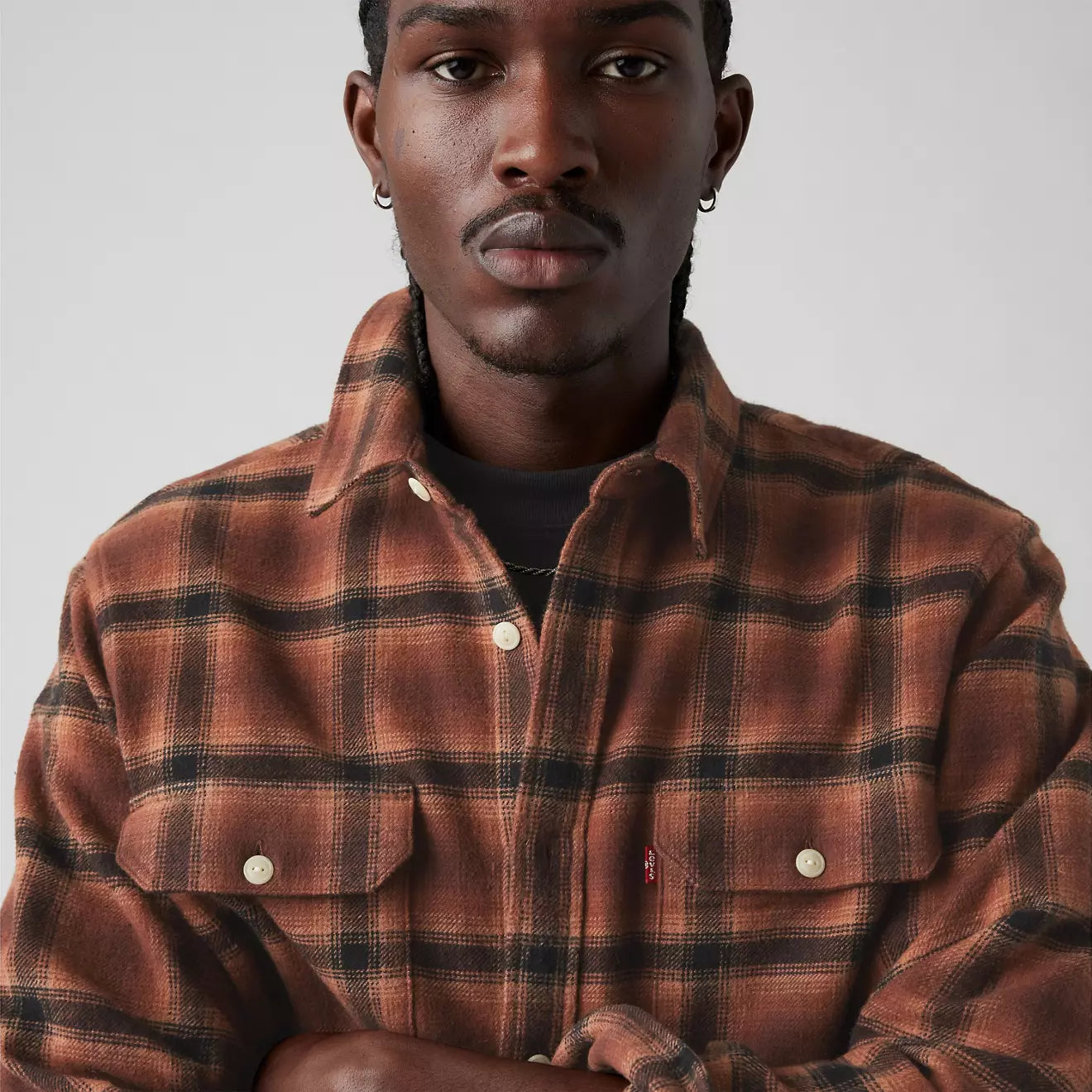 Levi's Jackson Worker James Plaid Chocolate Shirt