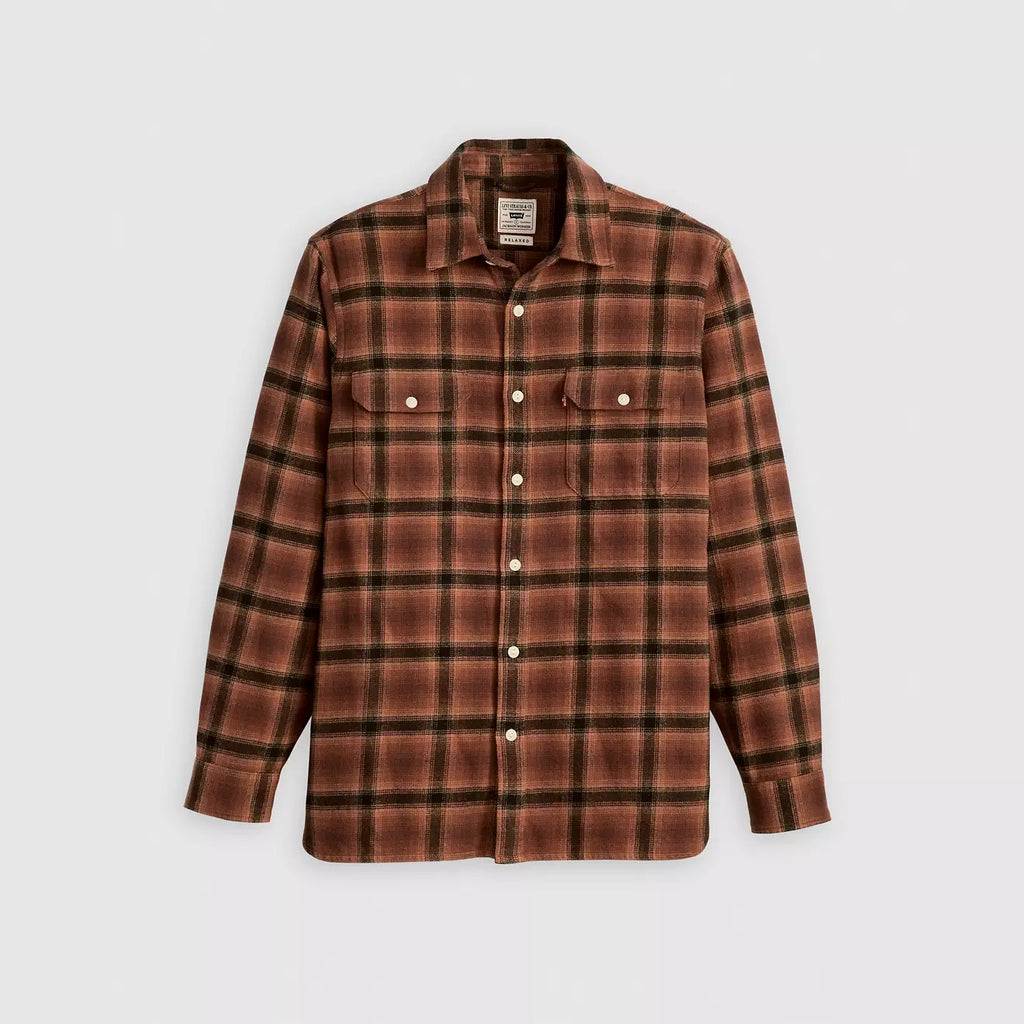 Levi's Jackson Worker James Plaid Chocolate Shirt