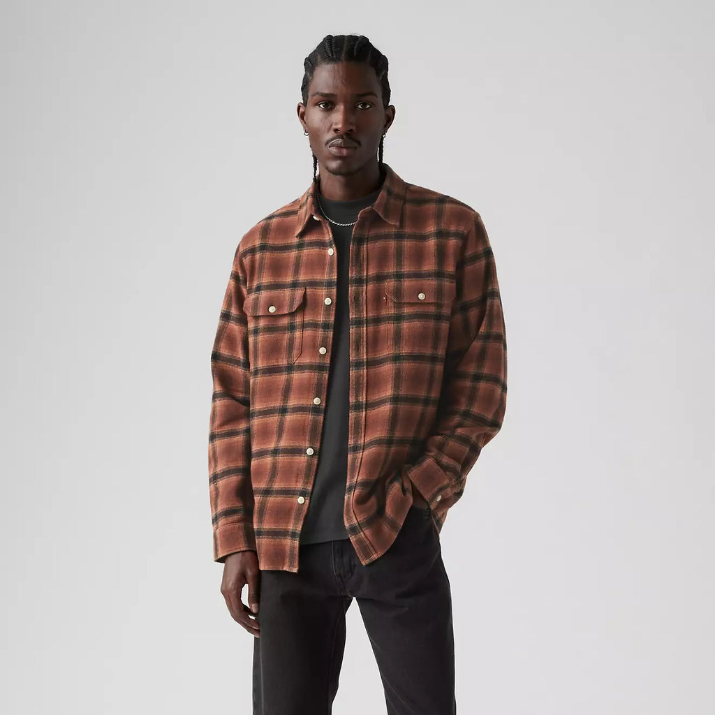 Levi's Jackson Worker James Plaid Chocolate Shirt