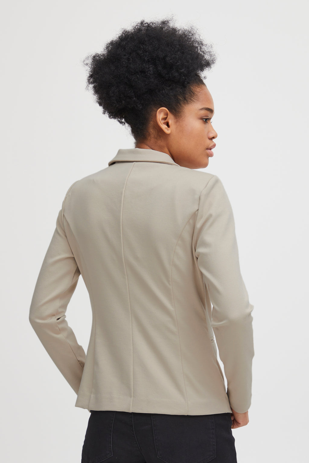 Ichi Kate Beige Doeskin Blazer