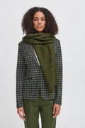Ichi Riffle Green Ivory Scarf