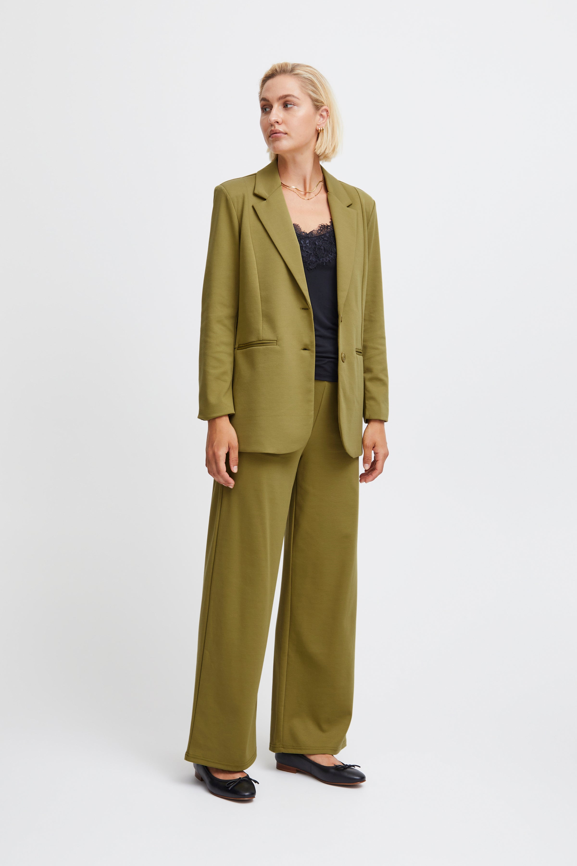 Kate Oversize Green Moss Ichi Blazer