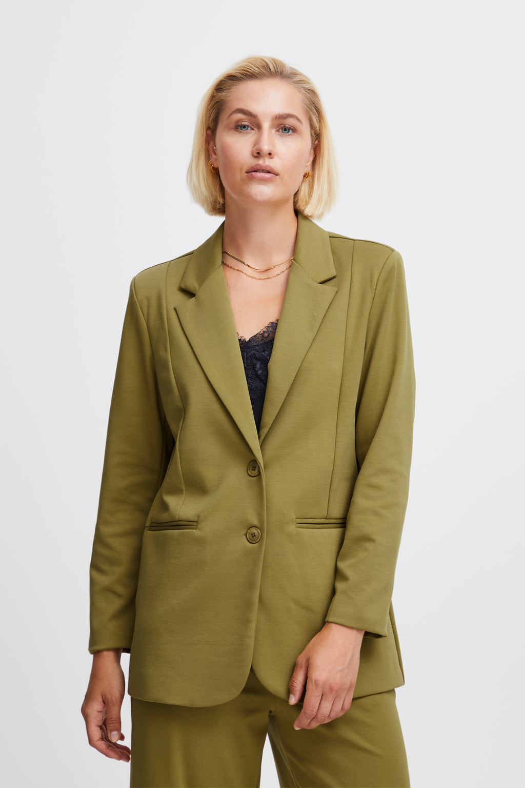 Kate Oversize Green Moss Ichi Blazer