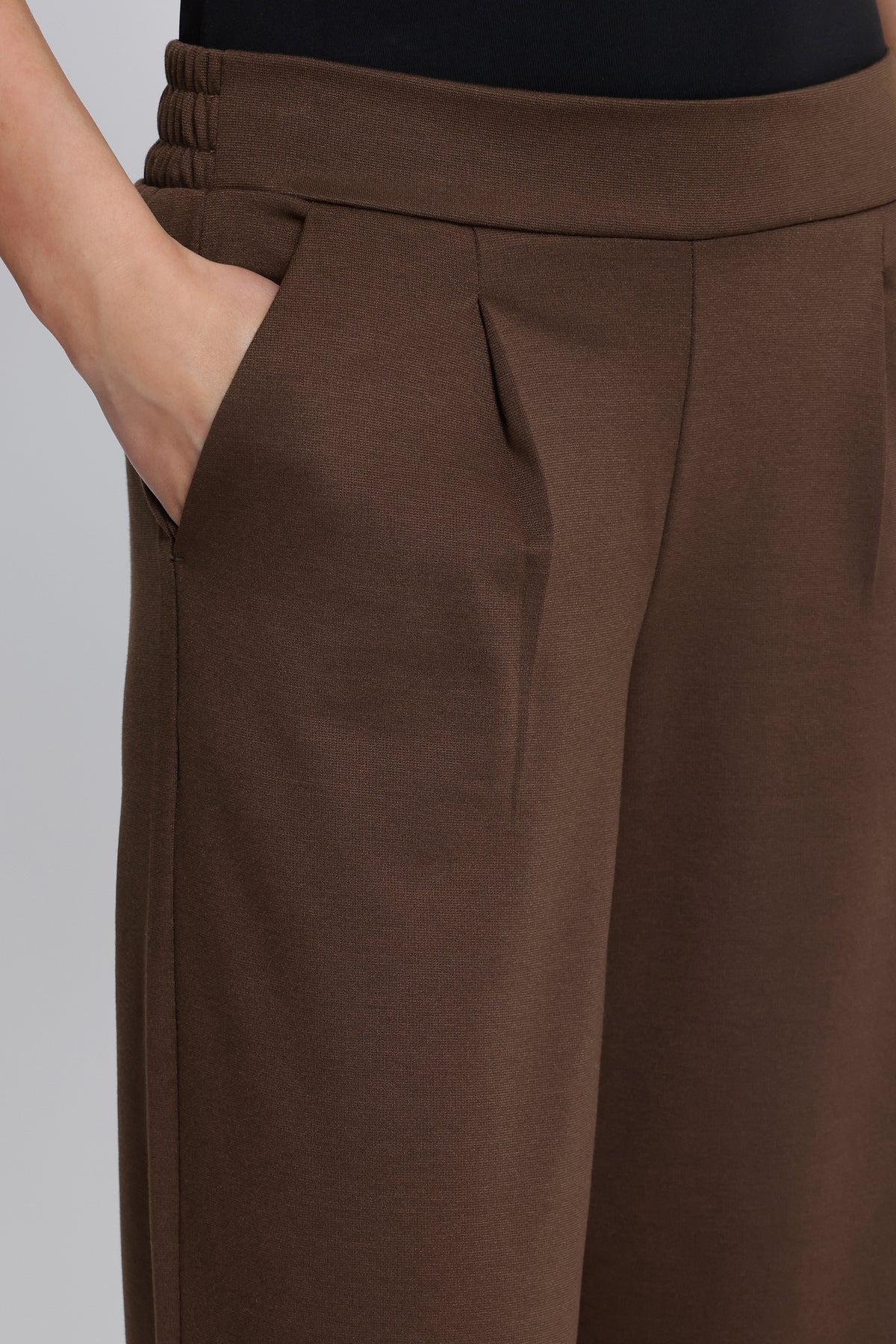 Pantalon Kate Wide Long Brun Chicory Ichi
