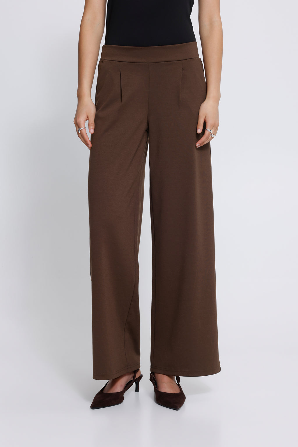 Pantalon Kate Wide Long Brun Chicory Ichi