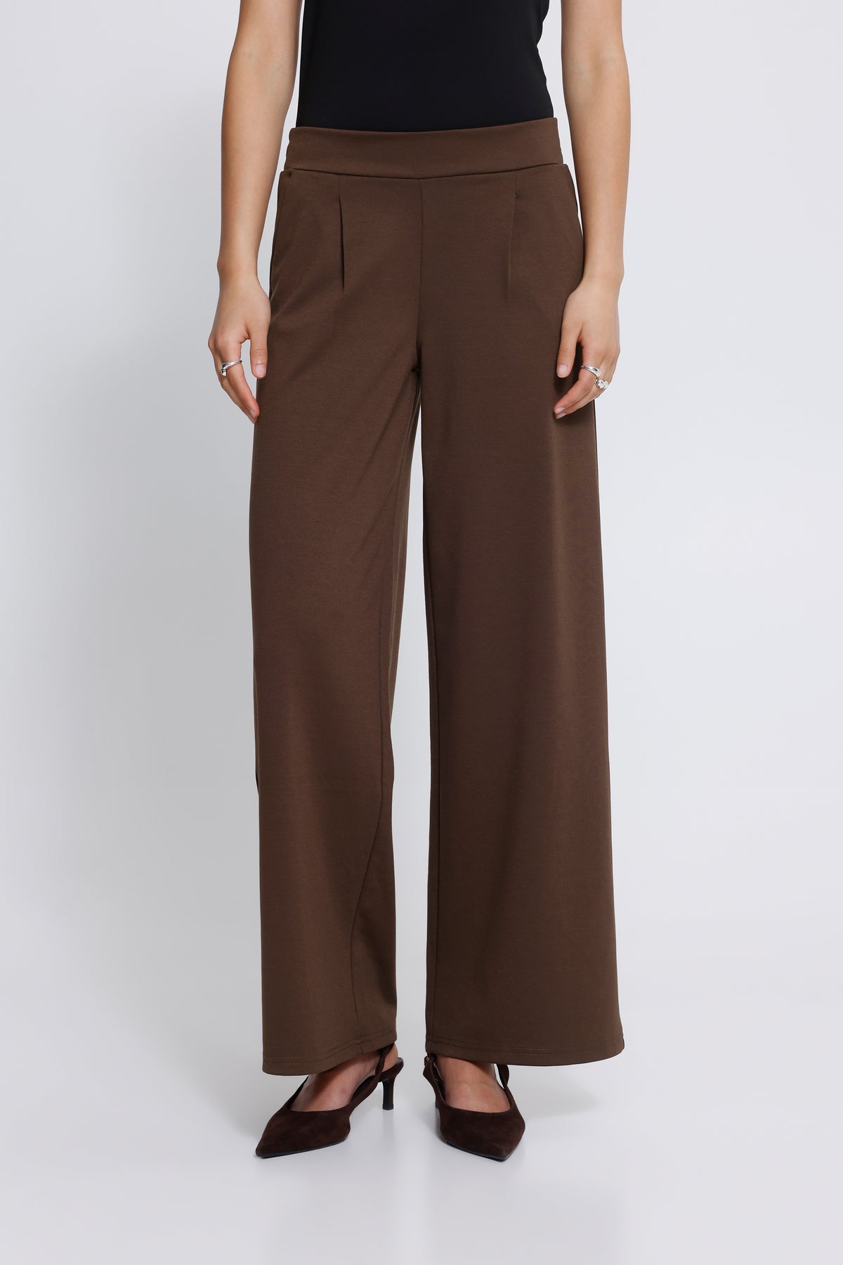 Pantalon Kate Wide Long Brun Chicory Ichi