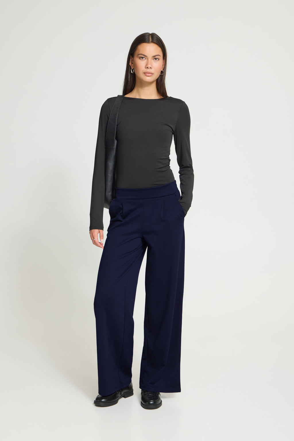 ICHI Kate Wide Long Maritime Blue Trousers
