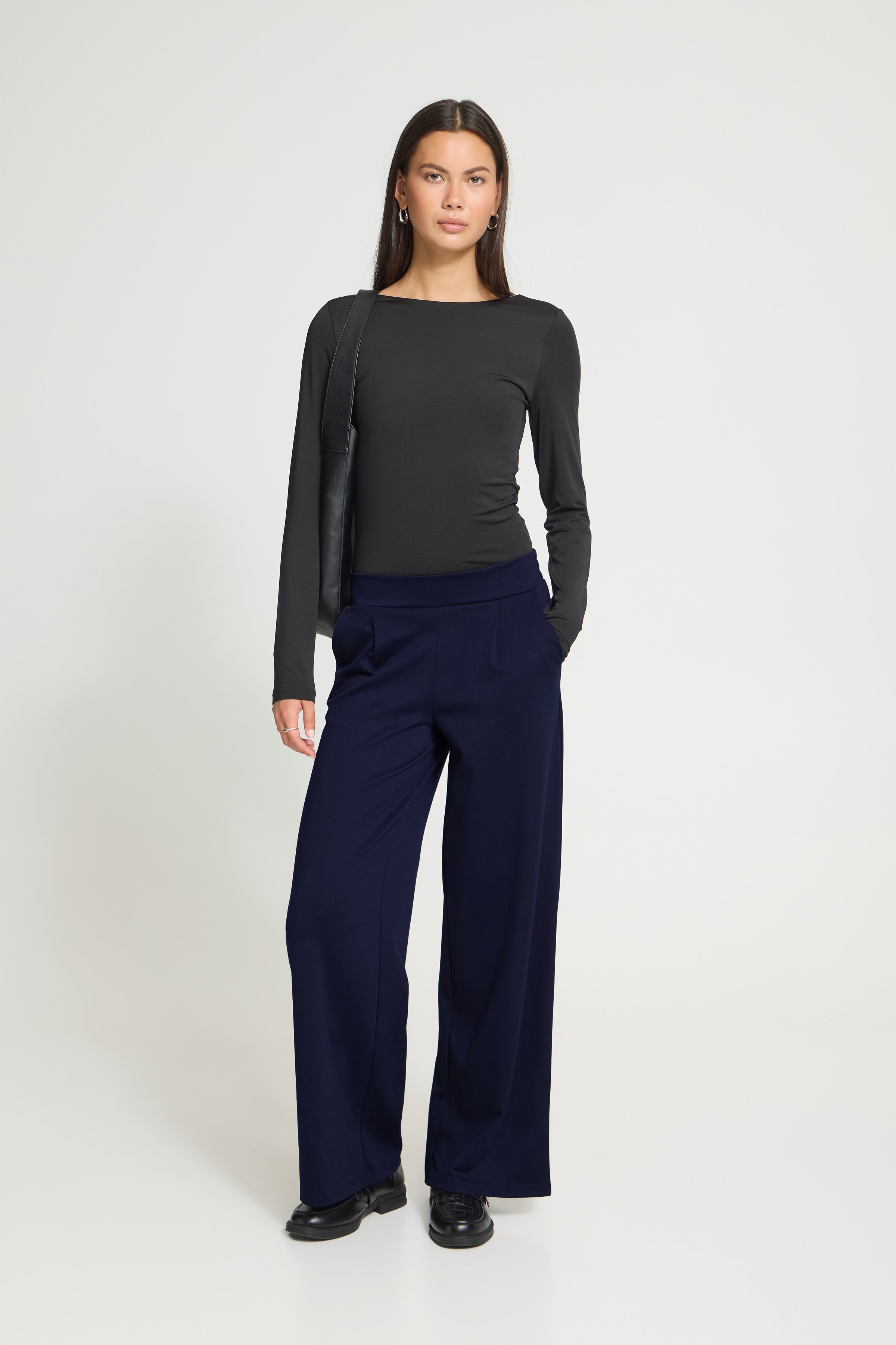 Pantalon Kate Wide Long Maritime Bleu ICHI