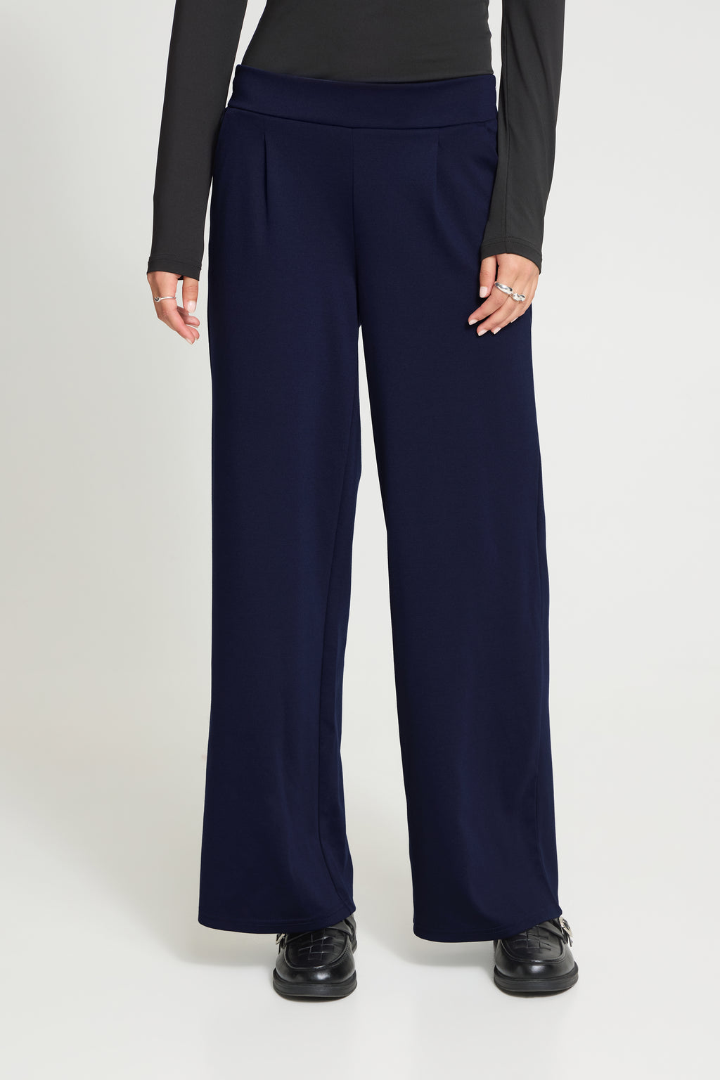 ICHI Kate Wide Long Maritime Blue Trousers