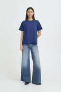 T-Shirt Palmer Loose Blue Print Ichi
