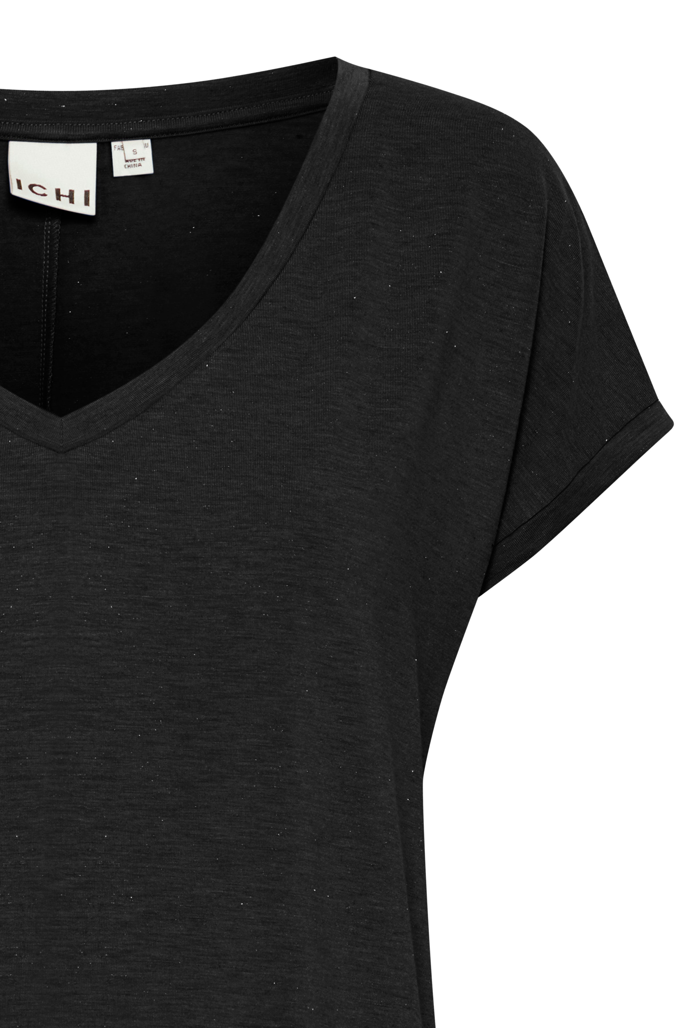 Black Ichi Rebel V-Neck Top
