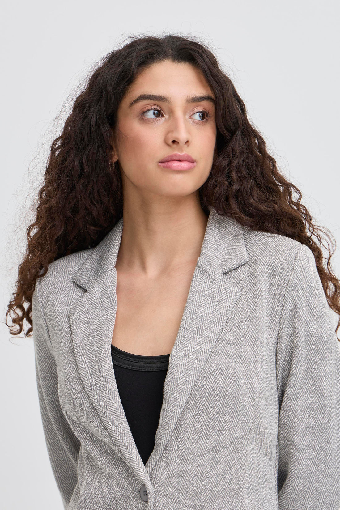 Veston Kate Jacquard Gris Herringbone Ichi