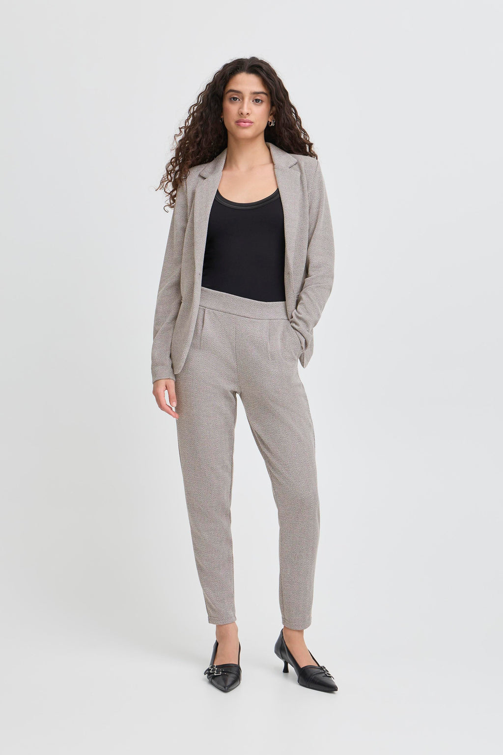 Kate Herringbone Jacquard Trousers Ichi
