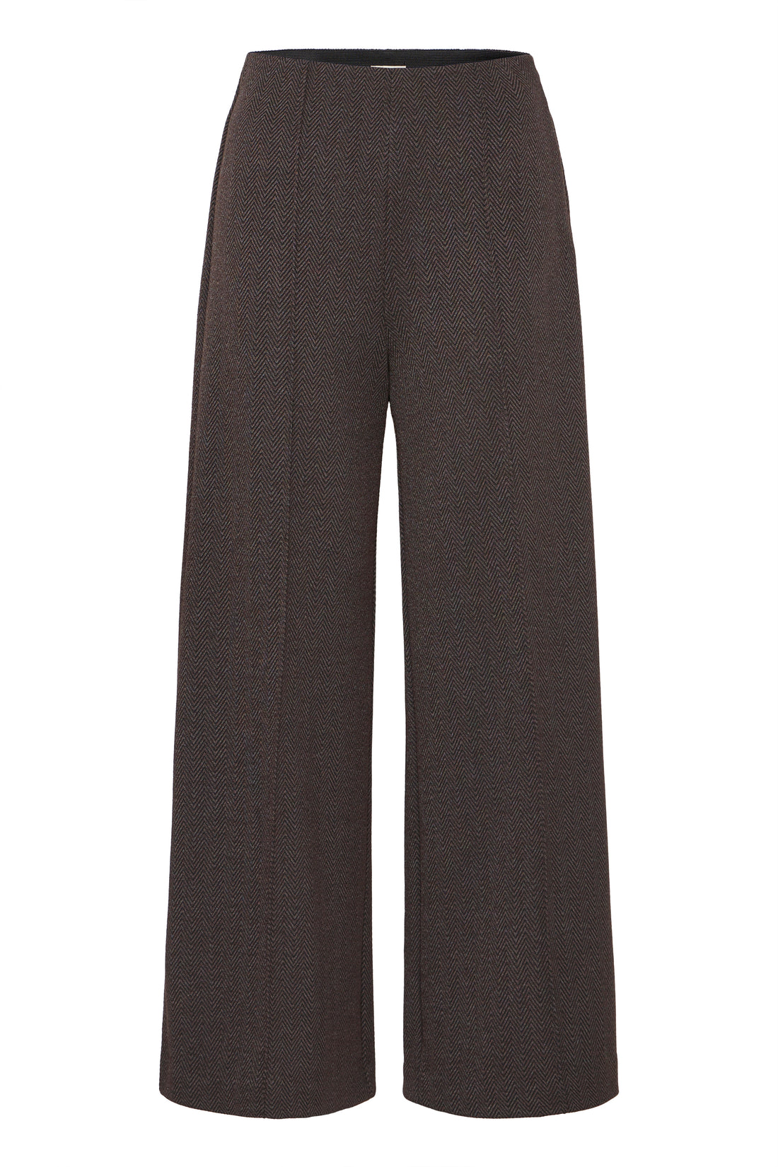 Pantalon Kate Jacquard Trouser Noir & Brun Herringbone Ichi