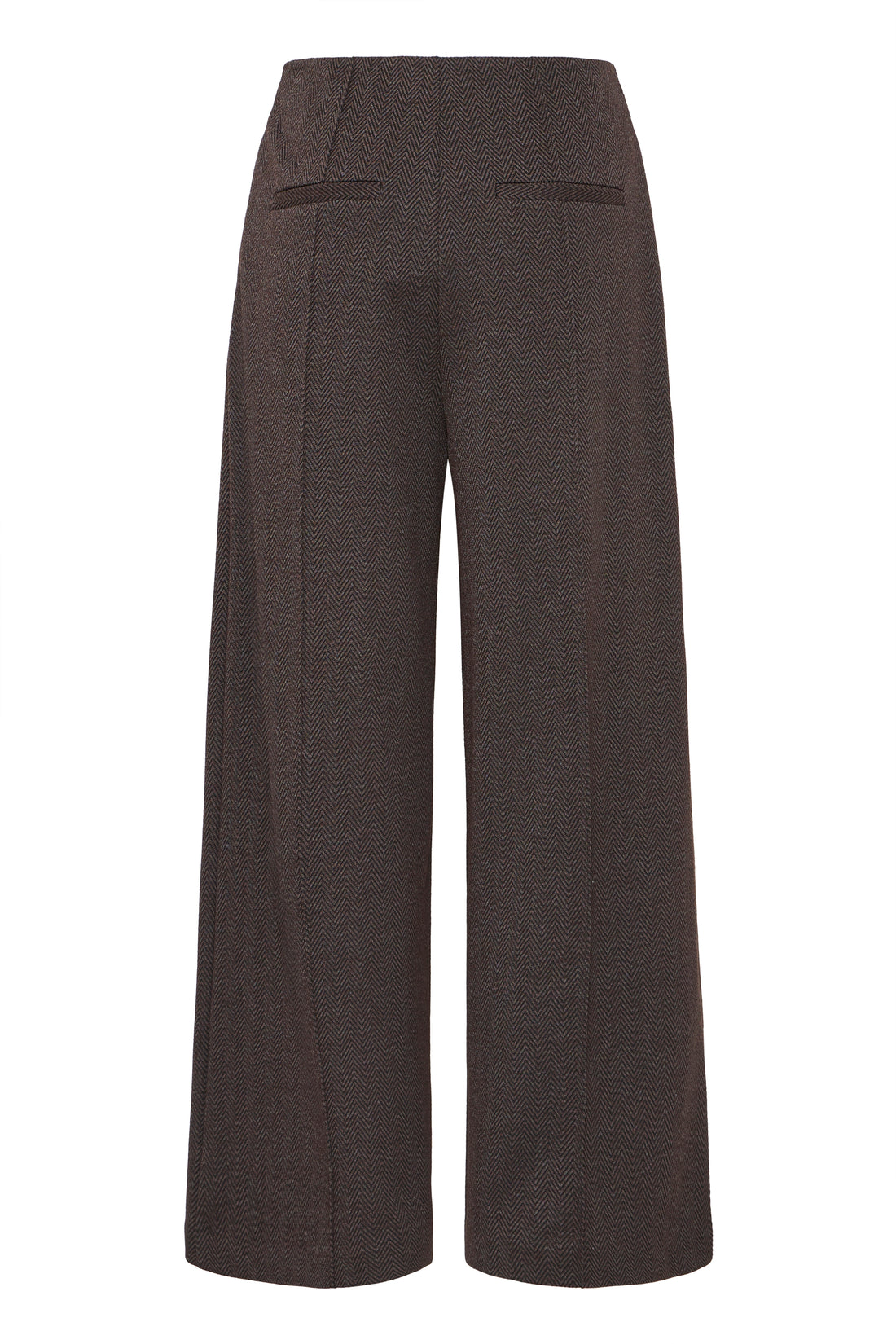 Pantalon Kate Jacquard Trouser Noir & Brun Herringbone Ichi