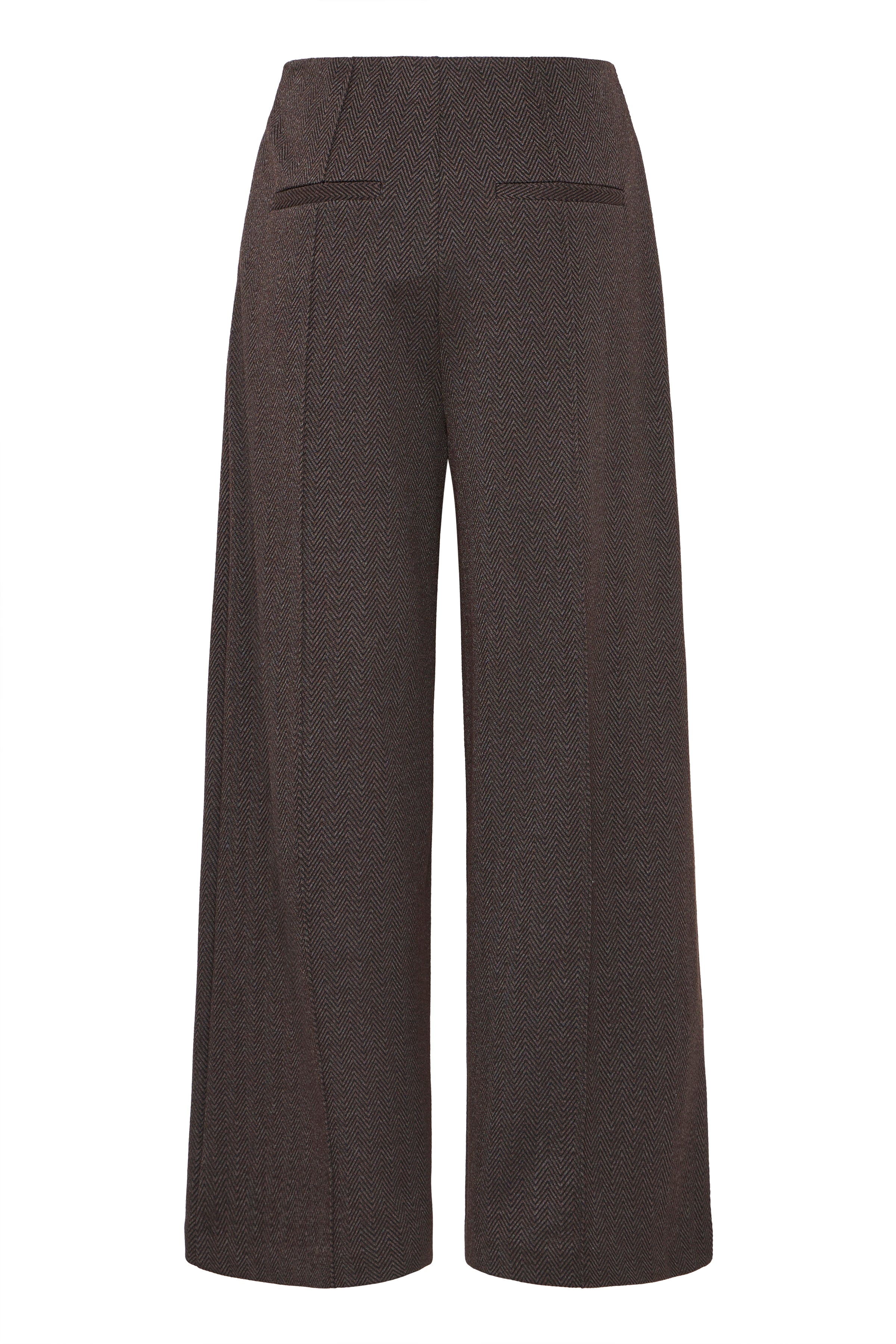 Kate Jacquard Trouser Black & Brown Herringbone Ichi