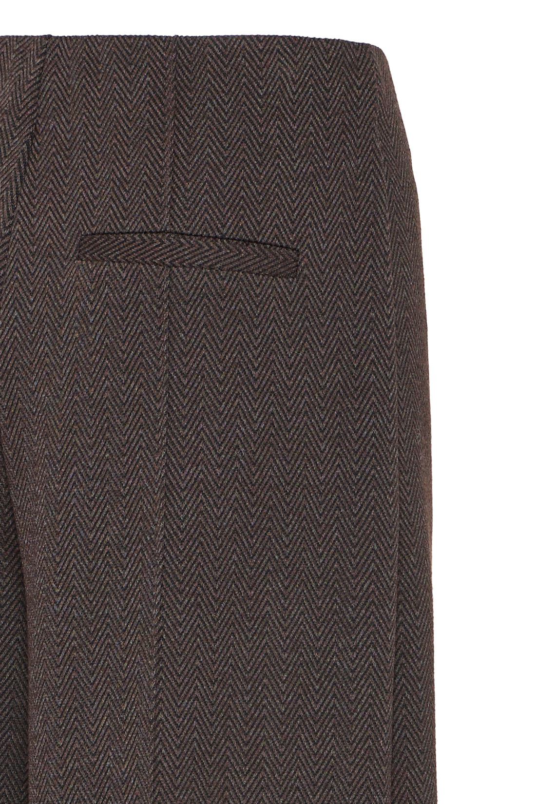 Pantalon Kate Jacquard Trouser Noir & Brun Herringbone Ichi