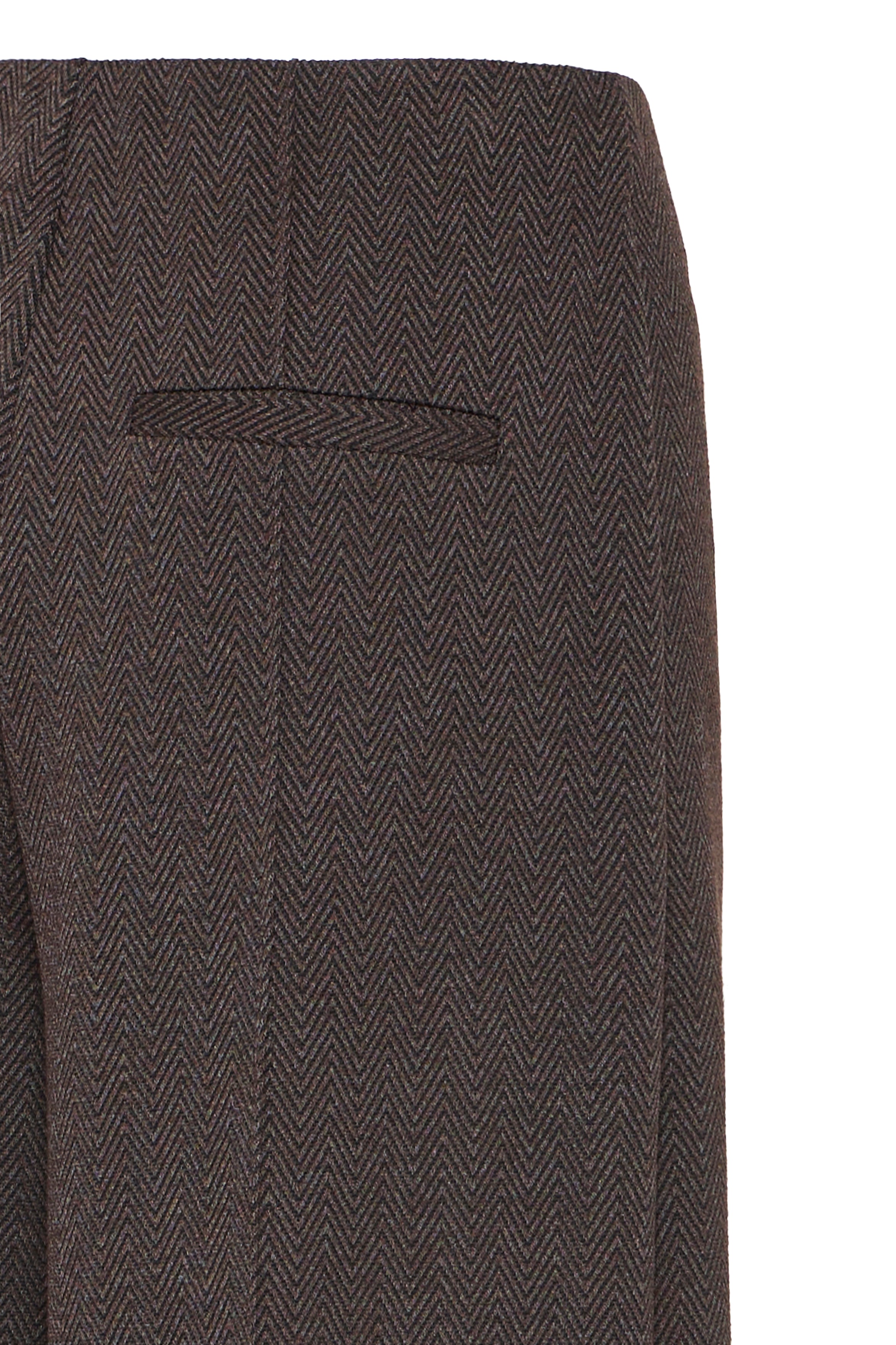 Kate Jacquard Trouser Black & Brown Herringbone Ichi