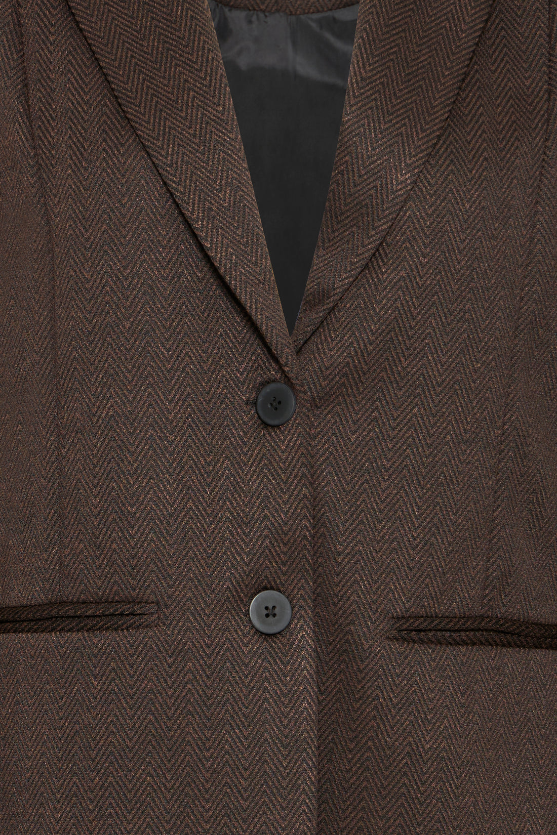 Veston Kate Oversize Jacquard Noir & Brun Herringbone Ichi