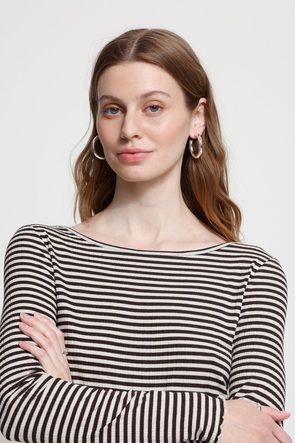 Chandail Cella LS Brun/Blanc ICHI