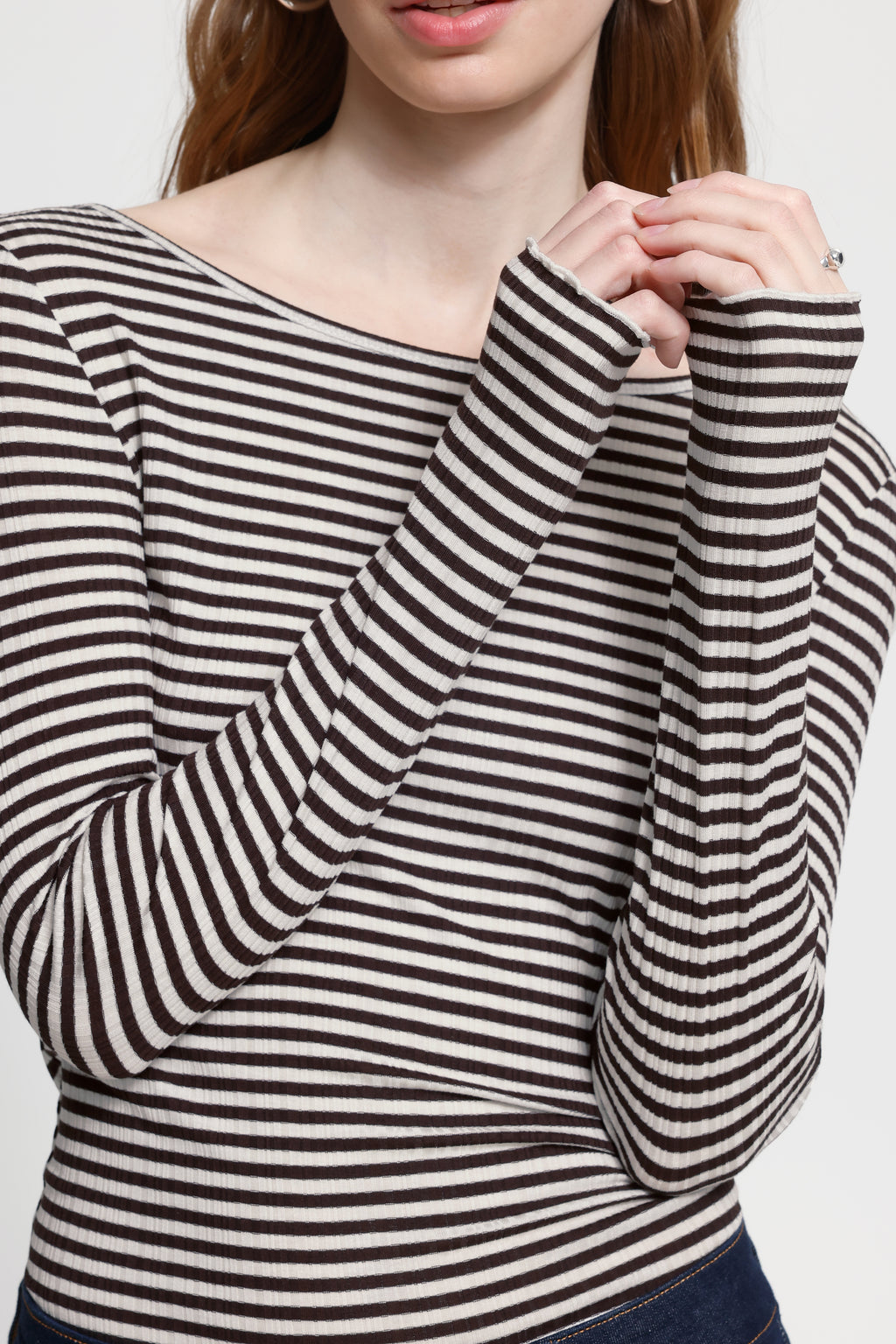 Chandail Cella LS Brun/Blanc ICHI