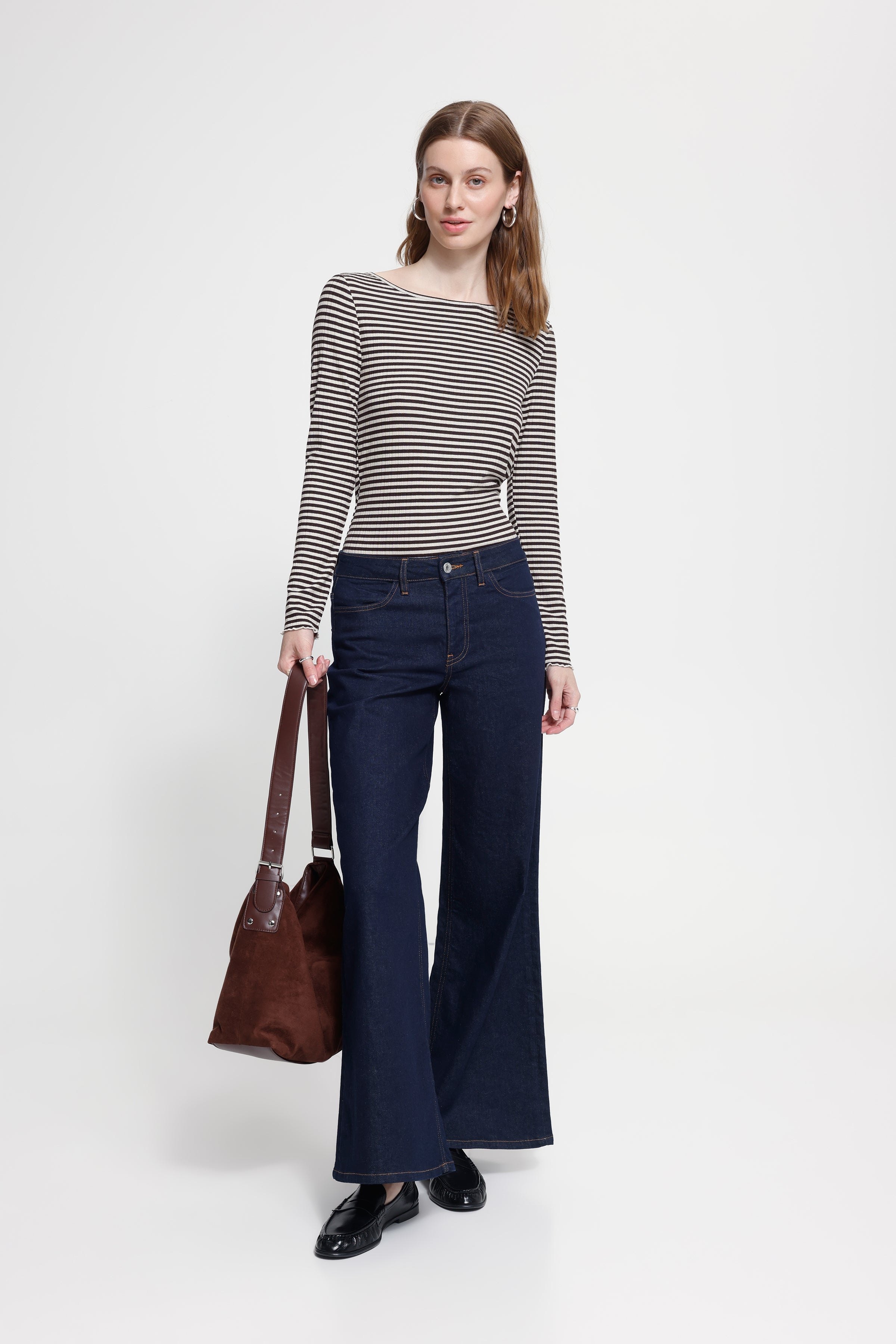 Chandail Cella LS Brun/Blanc ICHI