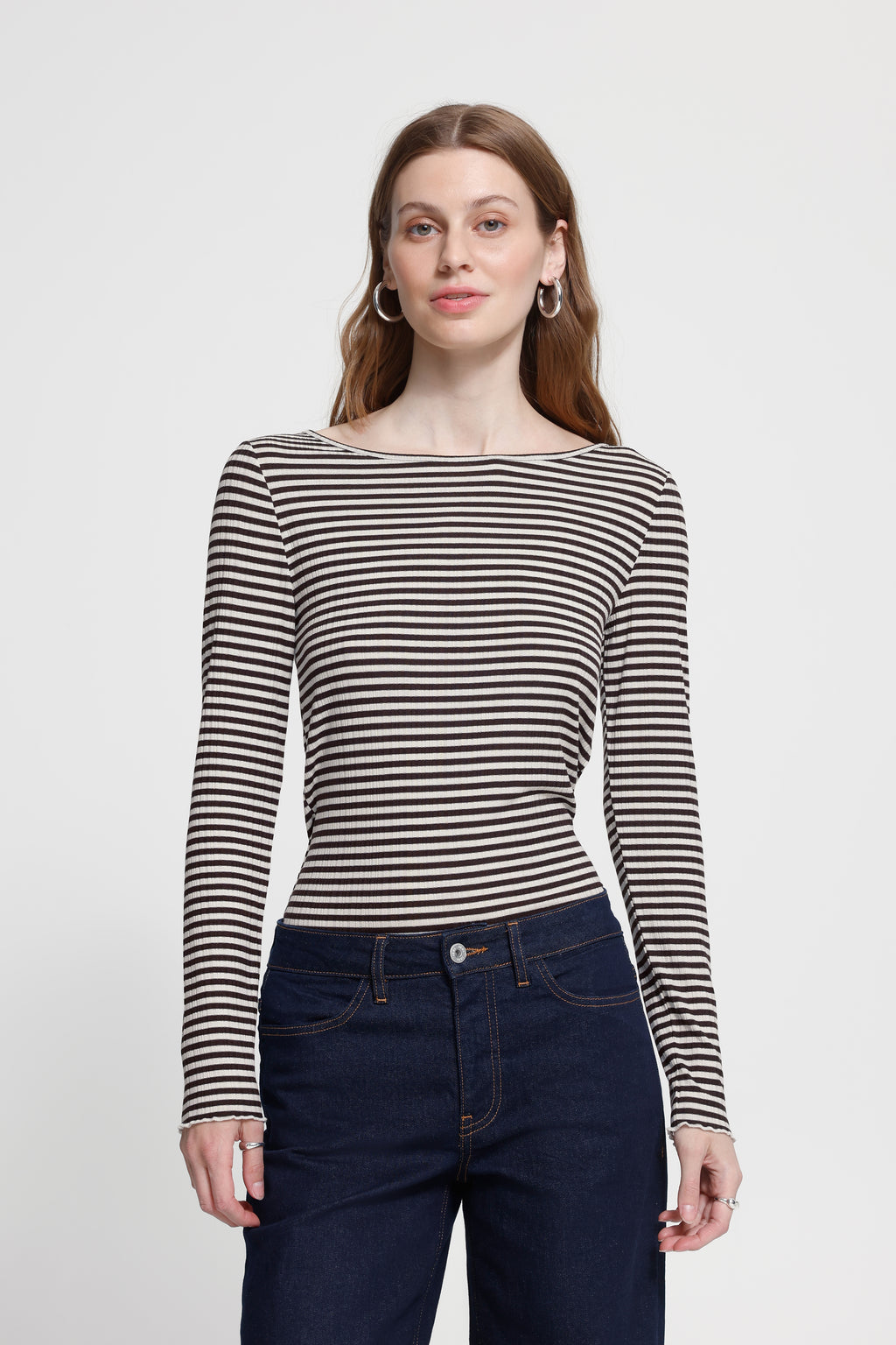 Chandail Cella LS Brun/Blanc ICHI