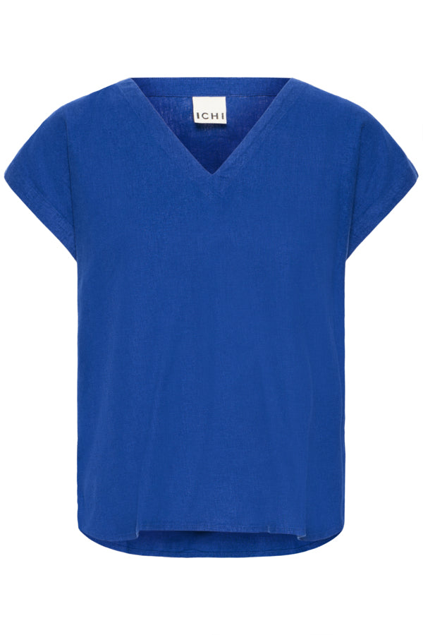 Linno Short Sleeve Top Blue Ichi