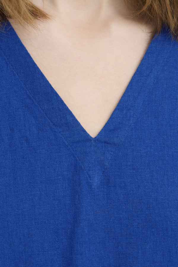 Linno Short Sleeve Top Blue Ichi