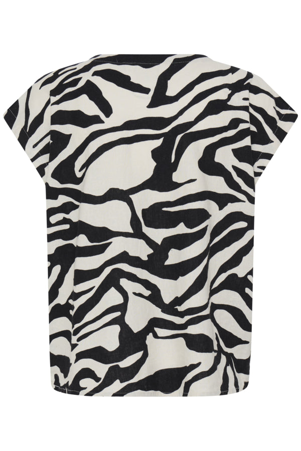 Haut Linno Manches Courtes Noir/Blanc Ichi