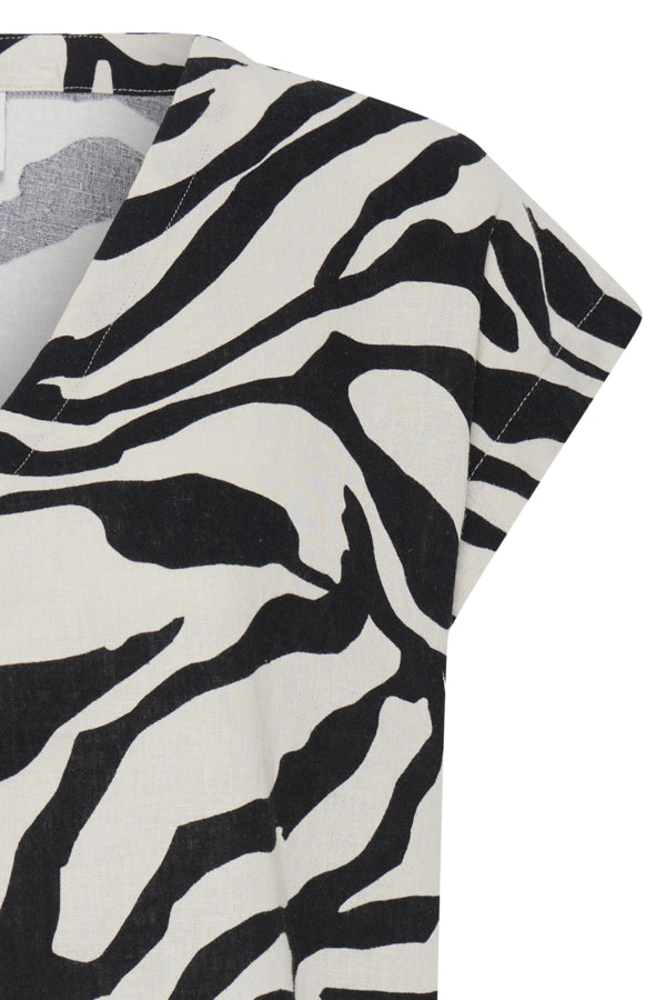 Haut Linno Manches Courtes Noir/Blanc Ichi
