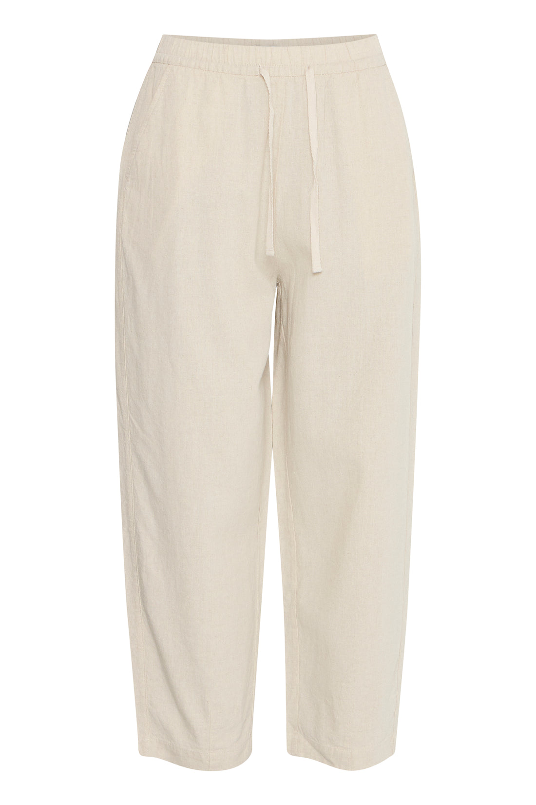 Pantalon Linno Barrel Écru Ichi