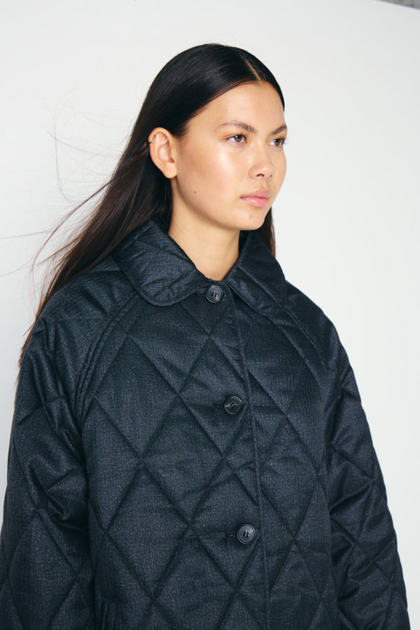 Ichi Hazta Dark Grey Melange Coat