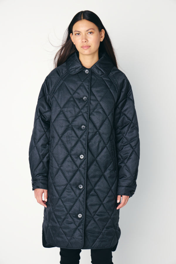 Ichi Hazta Dark Grey Melange Coat