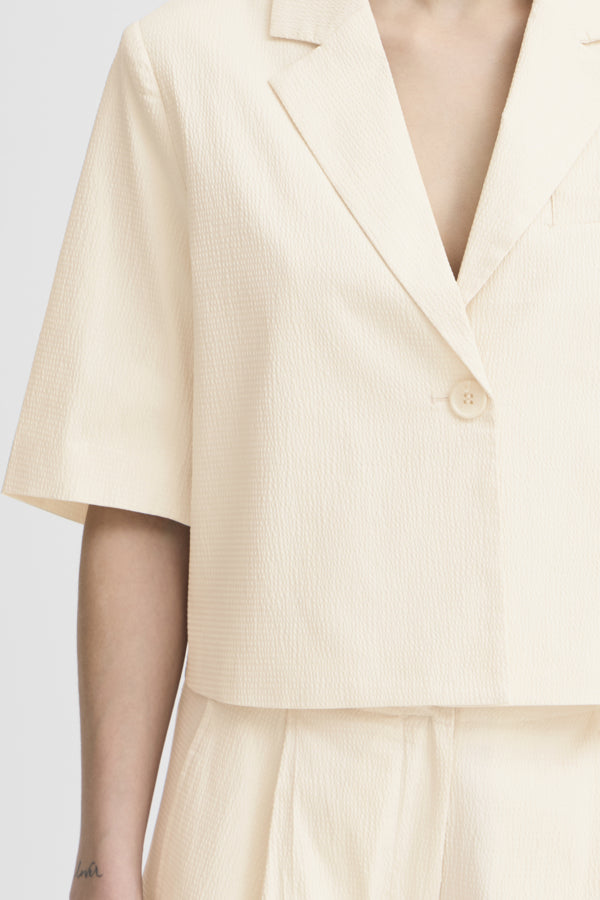 Veston Wallis Cropped Écru Ichi