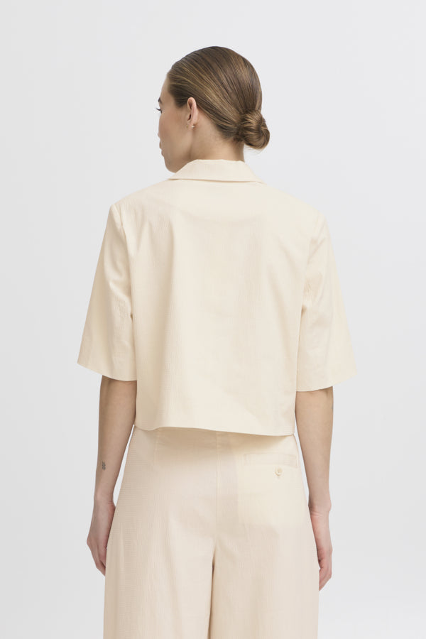 Ichi Ecru Wallis Cropped Blazer
