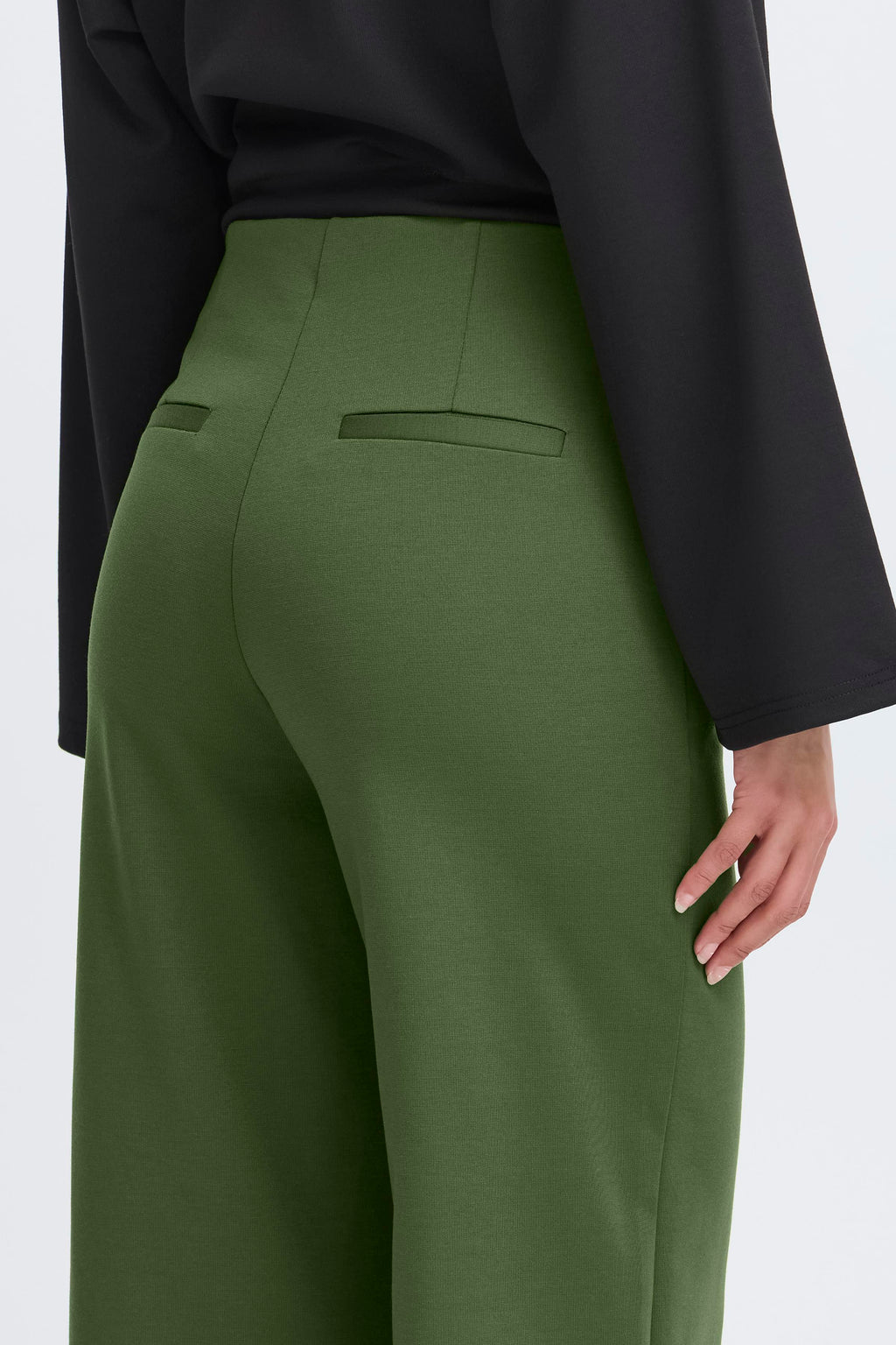 Ichi Kate PA2 Dark Green Zipper Trousers