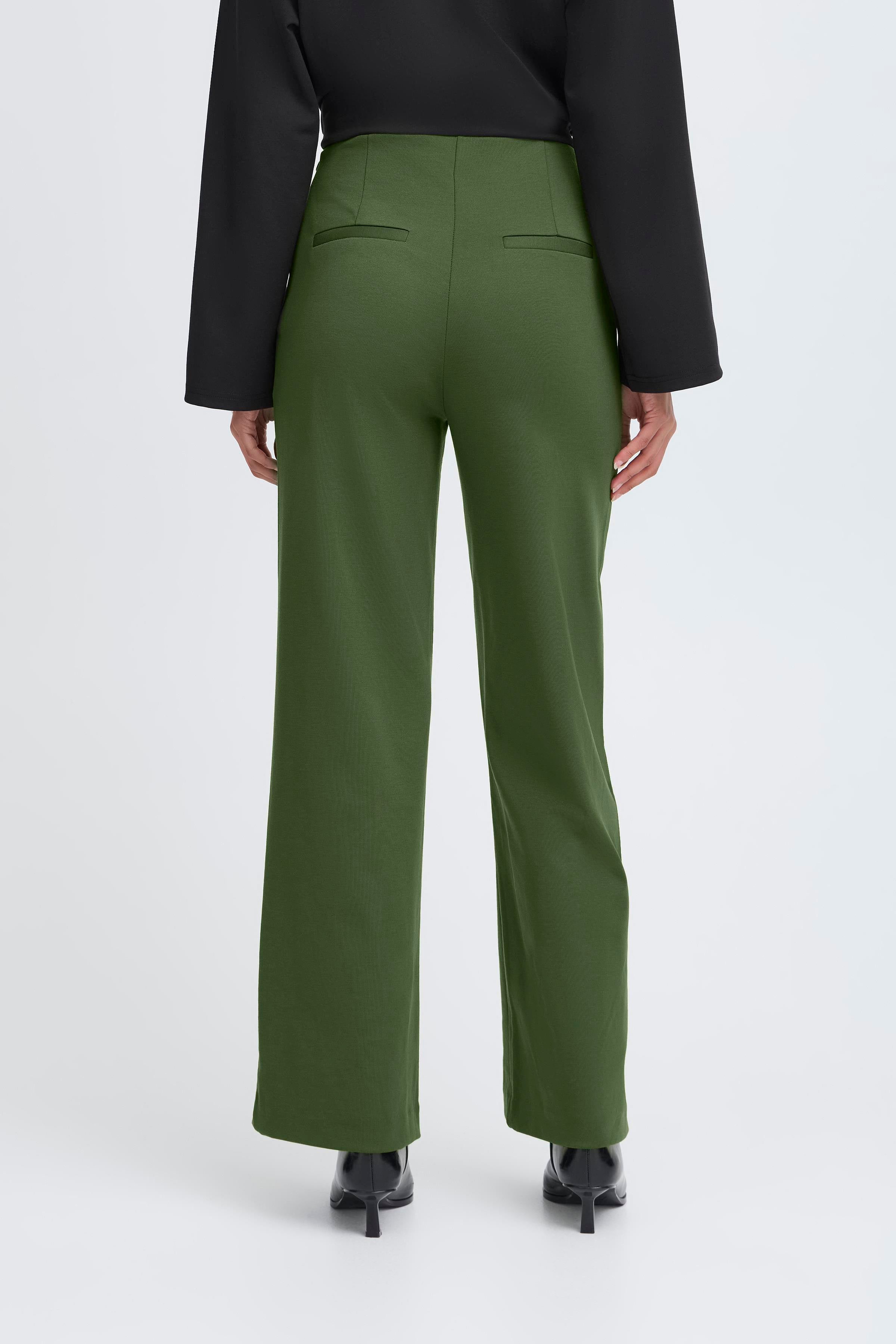 Ichi Kate PA2 Dark Green Zipper Trousers