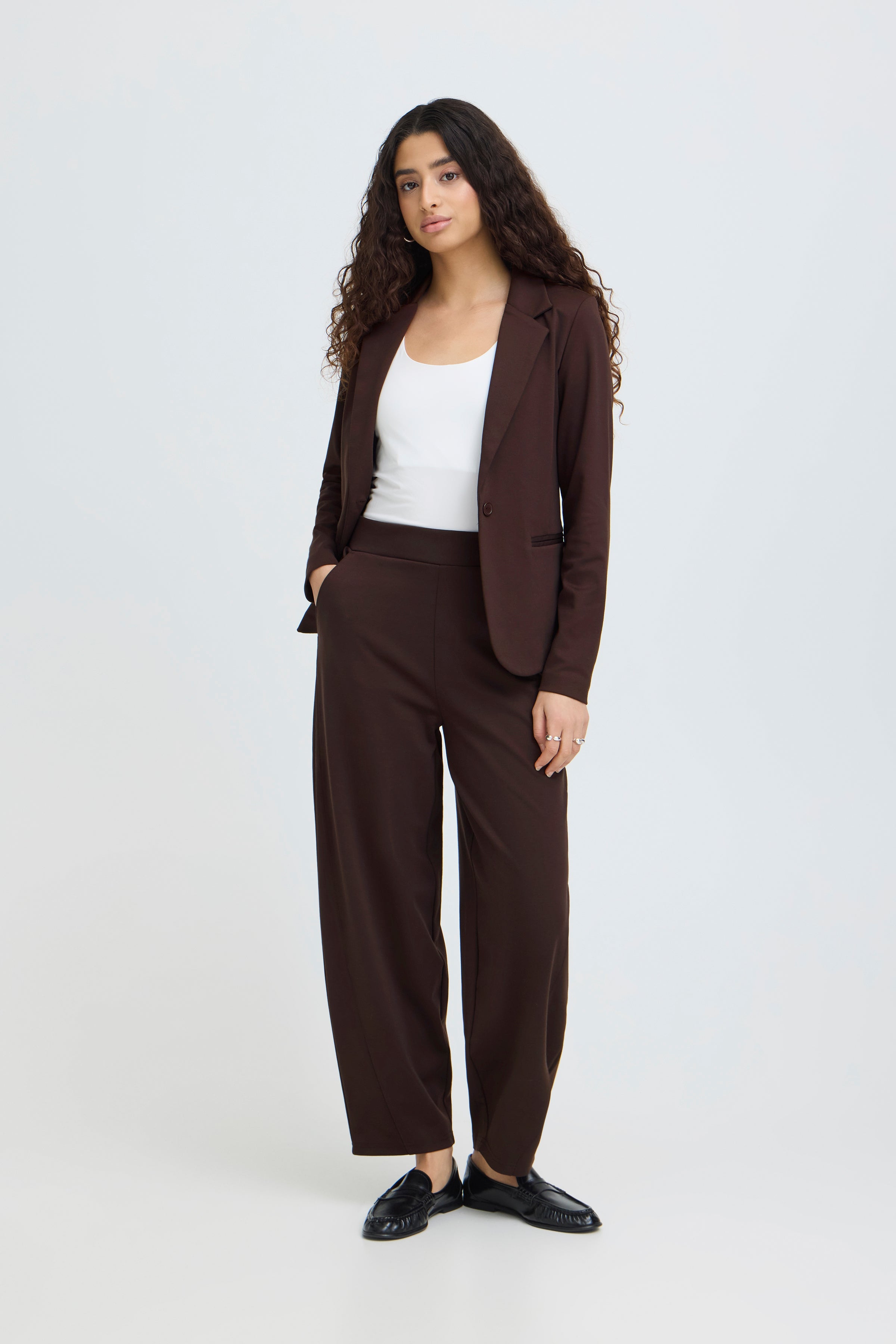Pantalon Kate Barrel Brun Chocolat Ichi