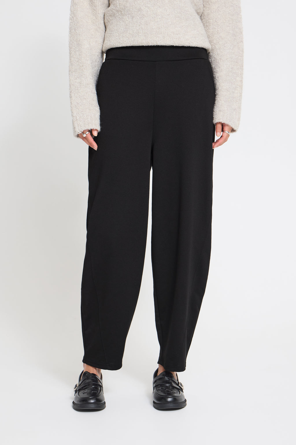 Ichi Black Kate Barrel Trousers