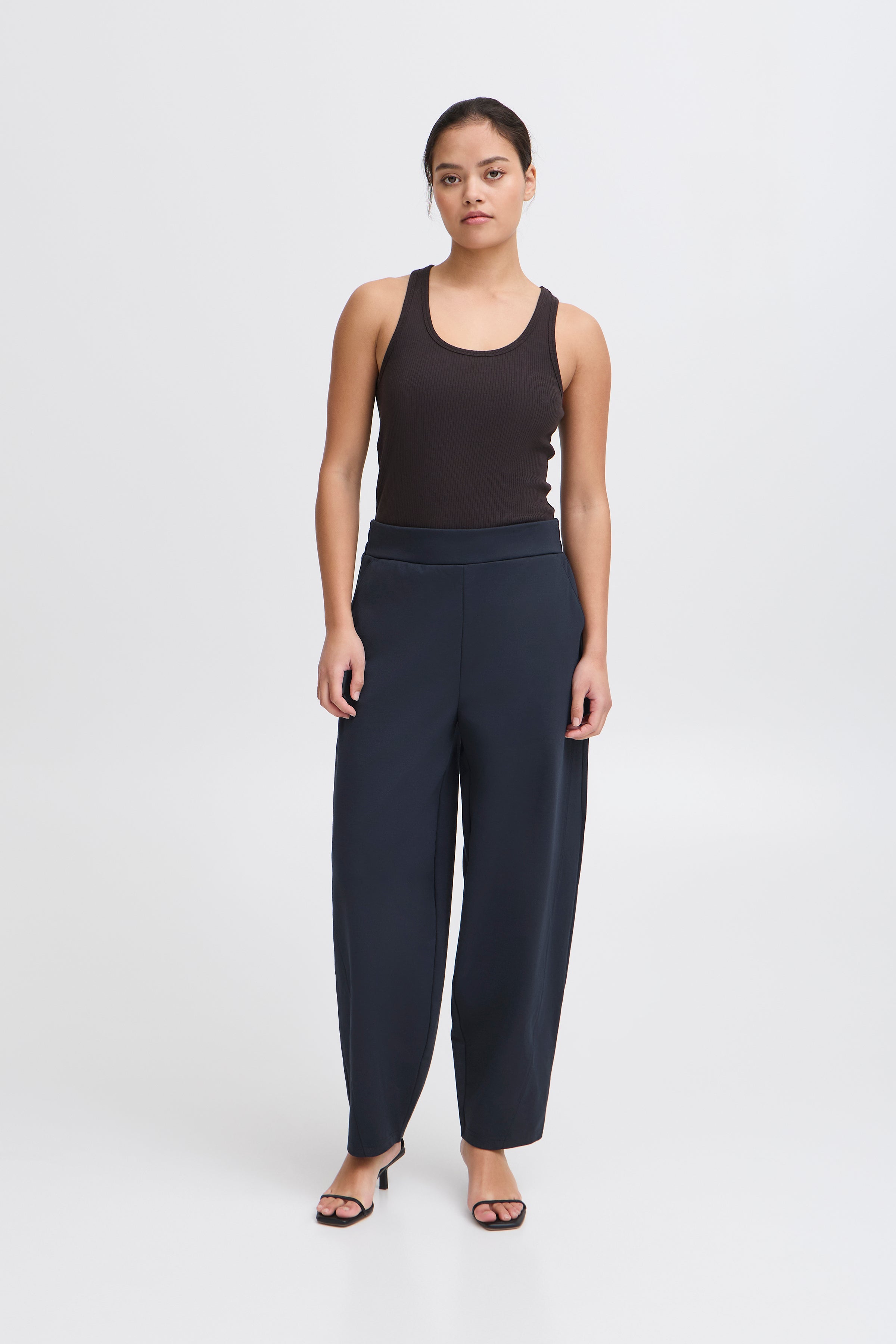 Pantalon Kate Barrel Bleu Marin Ichi